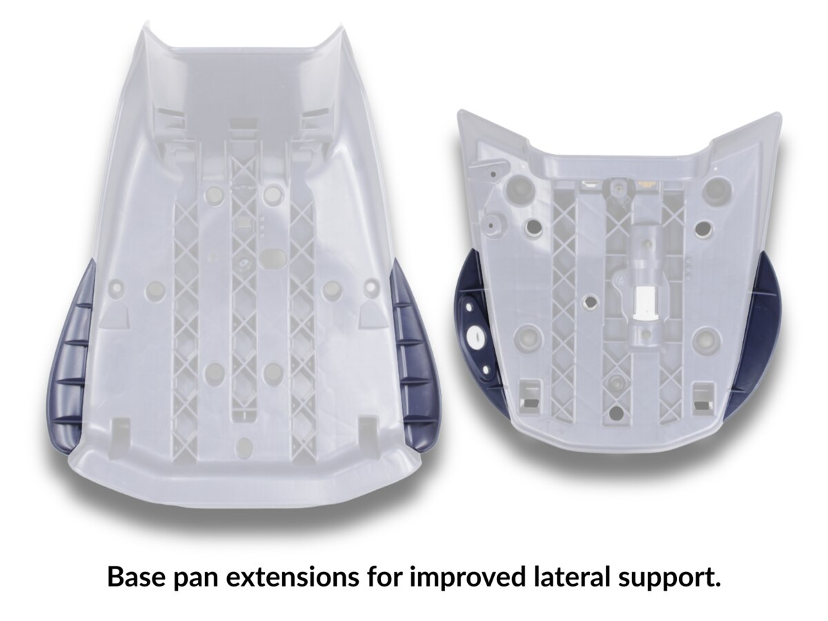 Check out Sargent Cycle Product's extended base pans for the BMW R 1300 GSA offering more lateral support. Regular Height, Performance Plus available.